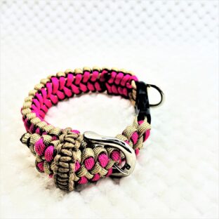 [公式]＃34マクラメ編みサイズ調節可能ワンタッチ首輪小型犬用-1