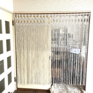 マクラメ編み間仕切り、タペストリー透けた状態