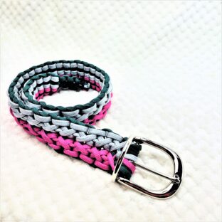 [公式]マクラメ編み＃196 クロスが2列並び中型・大型犬用首輪