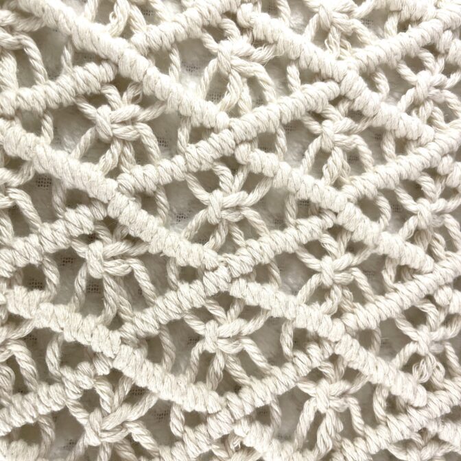 マクラメ編み生成り色テーブルセンタードアップ