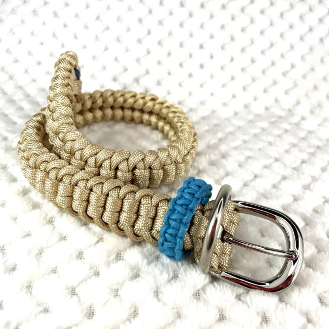 [公式]#275パラコード編み犬首輪中型犬用ゴールド色首輪