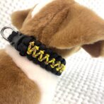 パラコード犬首輪犬に取り付けた状態アップ