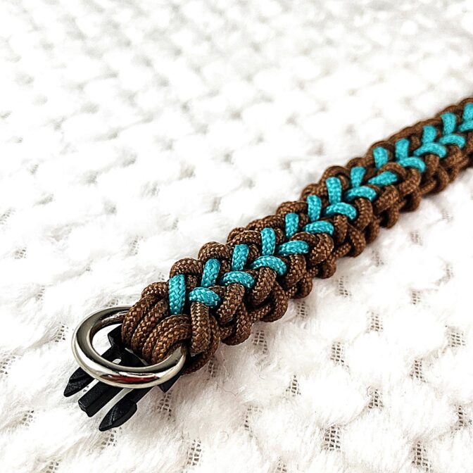 [公式]#285パラコード犬首輪ヘルファイヤー編み　#284 の小型犬バージョンパーツ部分表示