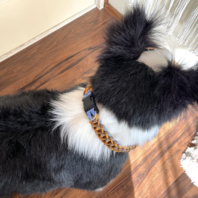 [公式]#286 パラコード首輪 中型・大型犬用 名称は「マンモスの牙」を犬に装着させた首の後ろ側部分