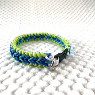 [公式]＃289 4色パラコード編み犬首輪　小型犬用
