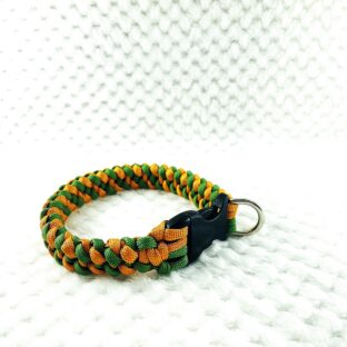 [公式]＃224 パラコード犬首輪オレンジ＆グリーンの2色の小型犬首輪