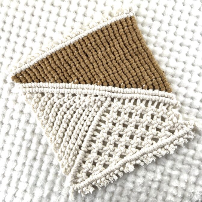 マクラメ編み鍋敷き表側