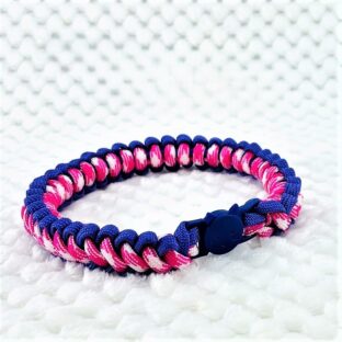 [公式] ＃46パラコード編み首輪まだらピンクと紫の猫首輪