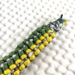 [公式]＃273パラコード編み犬首輪ダークグリーンとイエローのダブルクロスの中型・大型犬首輪裏側先端アップ