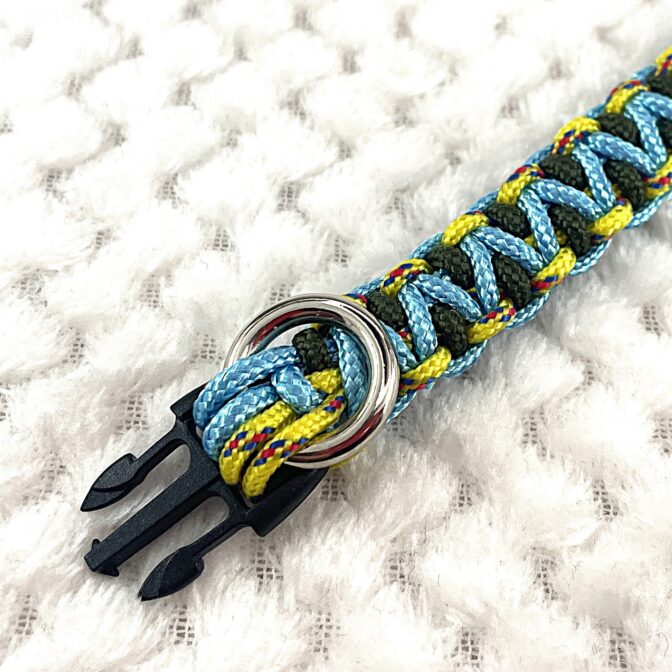 [公式]#259パラコード編み犬首輪平結びアレンジ編み　小型犬用首輪留め具パーツアップ