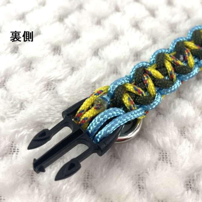 [公式]#259パラコード編み犬首輪平結びアレンジ編み　小型犬用首輪留め具パーツ裏側