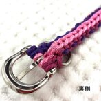 [パラコード編み犬首輪]#261 3色くるくる編み#243の超小型犬用裏側の金具アップ