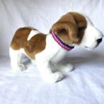 [パラコード編み犬首輪]#261 3色くるくる編み#243の超小型犬用犬に装着した横画像