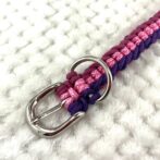 [パラコード編み犬首輪]#261 3色くるくる編み#243の超小型犬用ベルト金具アップ