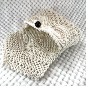 マクラメ編みNo.4生成りポーチ