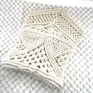 マクラメ編みNo.5生成りポーチ底マチのみ