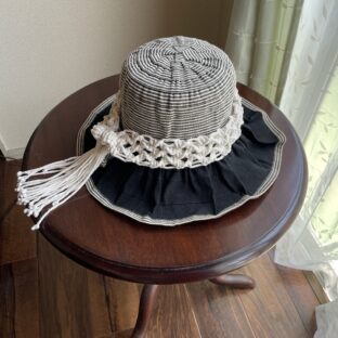 [公式]マクラメ編み帽子の飾りリボンNo.8