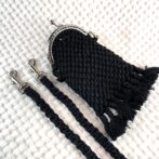 マクラメ編みがま口金具ポシェットとベルト