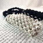 [公式]マクラメ編みNo11白黒小さなバッグ側面画像