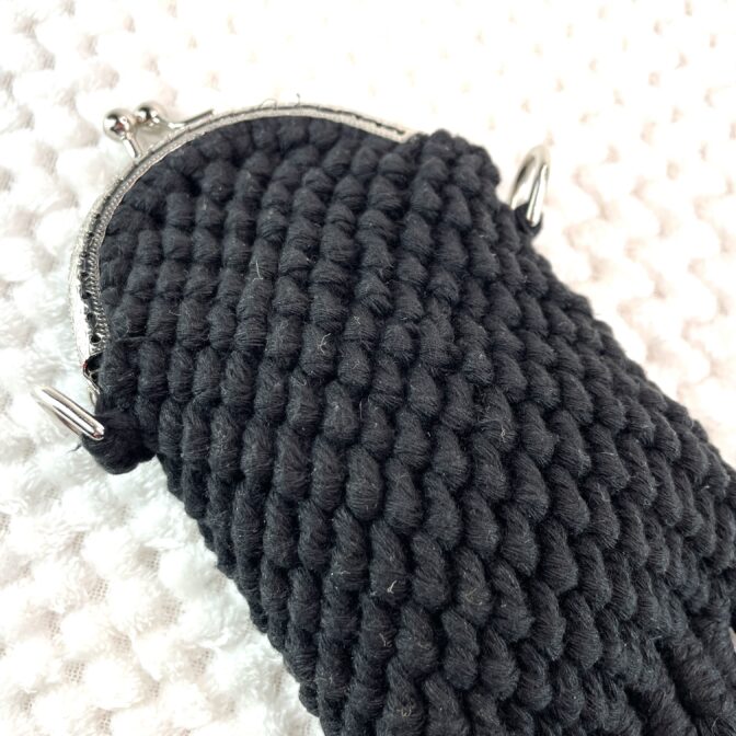 マクラメ編みがま口金具ポシェットアップ