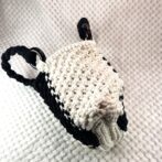 [公式]マクラメ編みNo11白黒小さなバッグ側面の画像