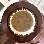 マクラメ編み帽子飾り真上からの画像