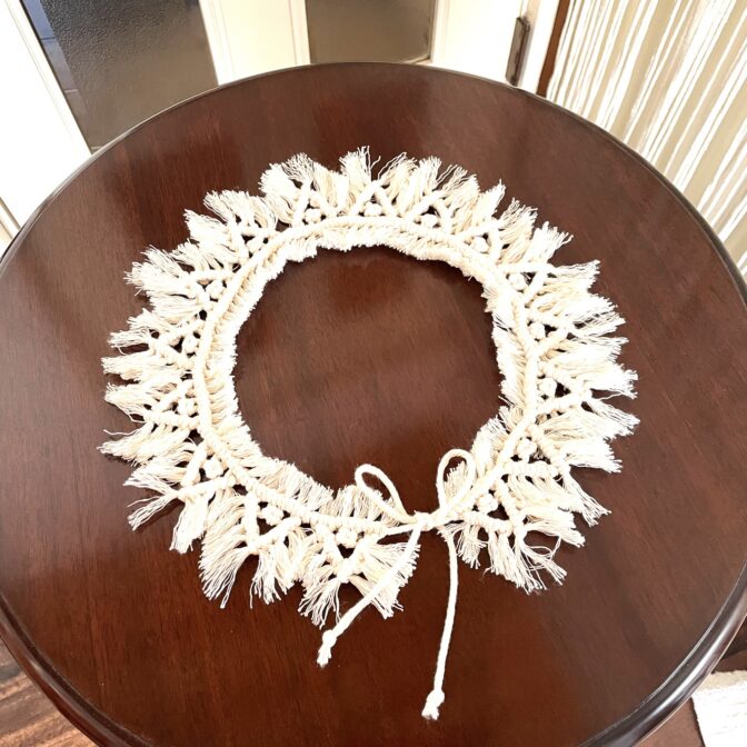 マクラメ編み帽子飾りの全体画像