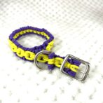 [公式]#263パラコード編み犬首輪チェーンモチーフコード　超小型犬広げて横たわらせた画像