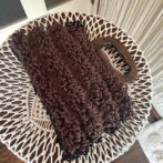 [マクラメ編み]No.22リング編みバッグ２色カラー茶色側の全体画像