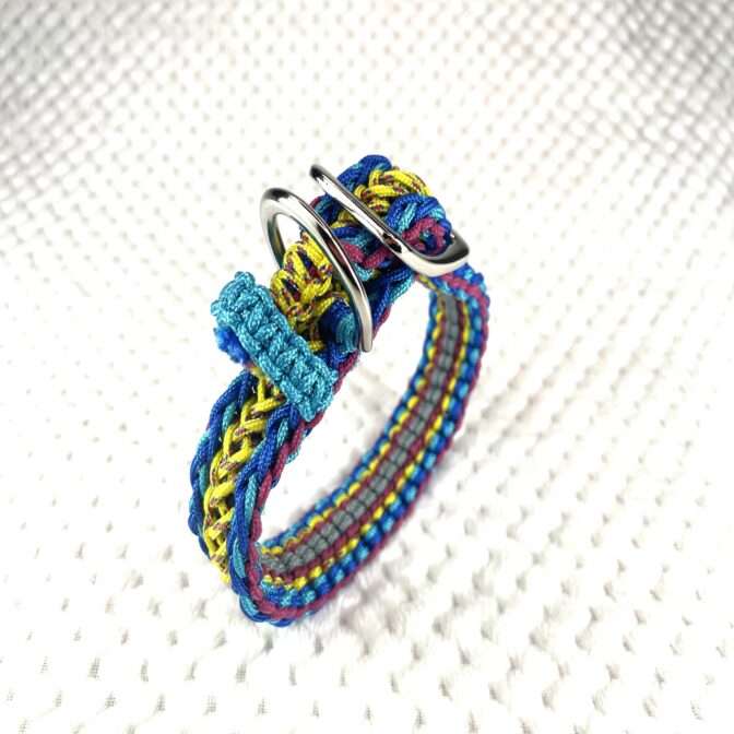 [公式]#302パラコード編み犬首輪　名称ハッピーバレンタイン立てかけた画像