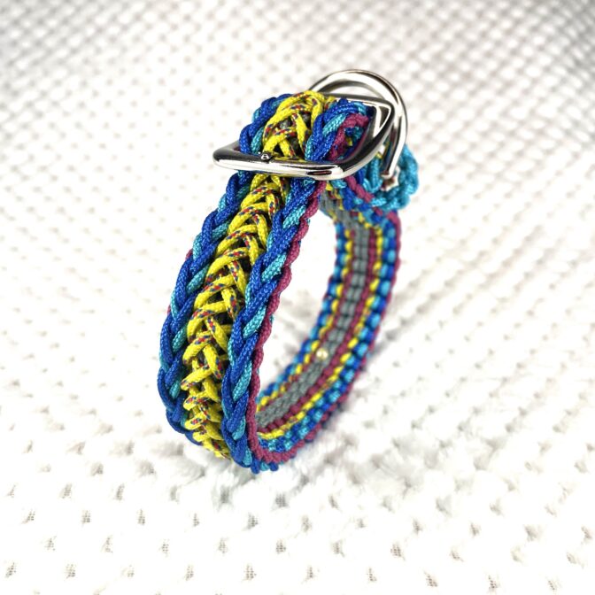 [公式]#302パラコード編み犬首輪　名称ハッピーバレンタイン立てかけた画像