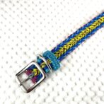 [公式]#302パラコード編み犬首輪　名称ハッピーバレンタイン広げて金具アップ