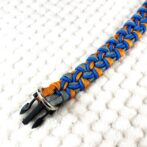 [公式]#306パラコード編み犬首輪 小型犬・中型犬用3色使いの首輪広げたパーツ部分アップ