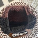 [マクラメ編み]No.22リング編みバッグ２色カラー口からのぞいた画像