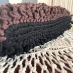 [マクラメ編み]No.22リング編みバッグ２色カラーマチの画像