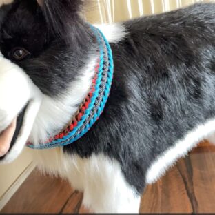 [材料のみ]#360 いぬねこ首輪中型・大型犬用パラコード・マクラメ編み首輪「変化」という名称
